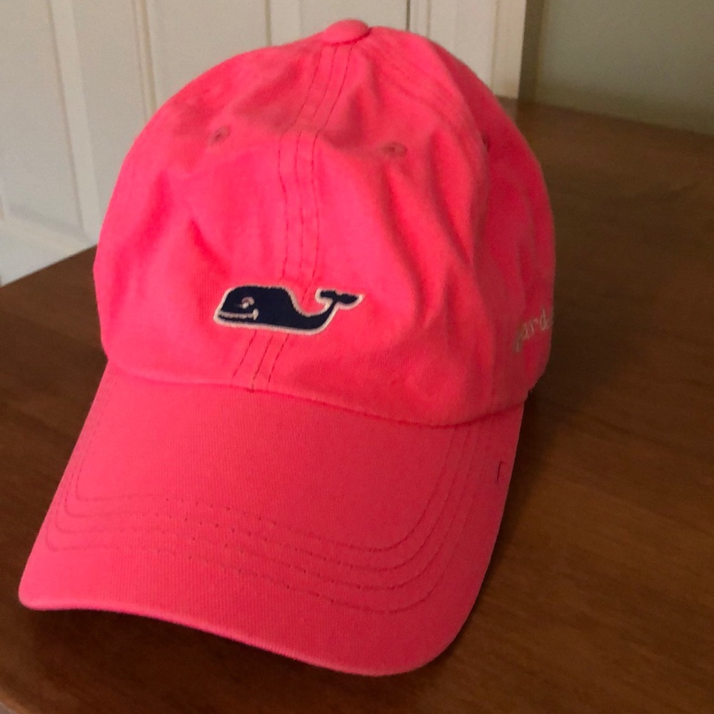 Neon pink vineyard vines hat